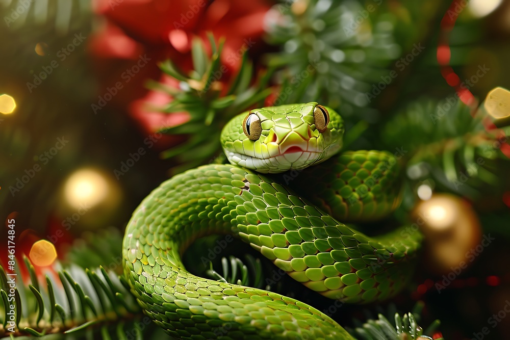 funny snake celebrating christmas holiday funny snake celebrating christmas holiday
