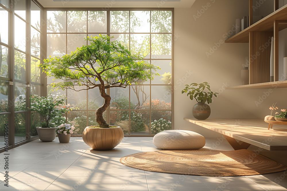 Minimalist interior design in a Tokyo apartment, featuring polished ...