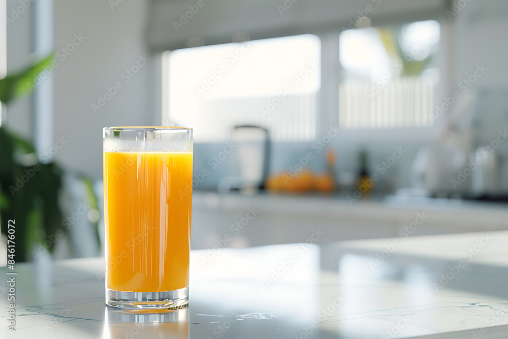 orange or mango fruit juice on the kitchen table orange or mango fruit juice on the kitchen table