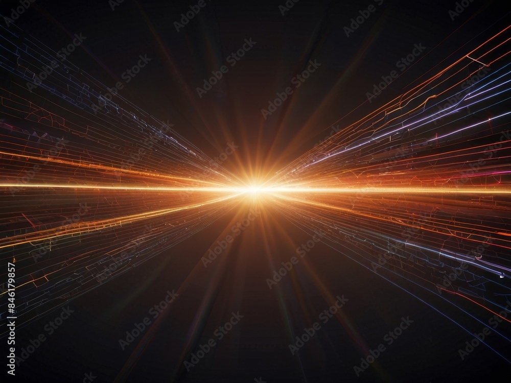 Abstract Light Trails and Glowing Starburst Abstract Light Trails and Glowing Starburst