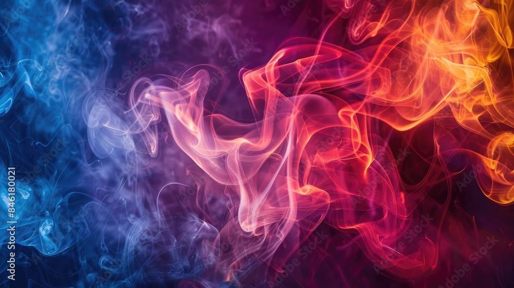 Vibrant smoke patterns on dark backdrop photograph Vibrant smoke patterns on dark backdrop photograph