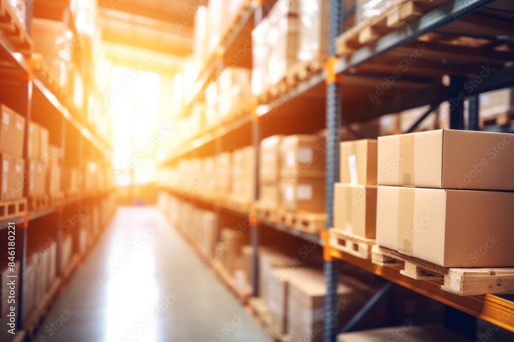 Blurred business background, warehouse Blurred business background, warehouse
