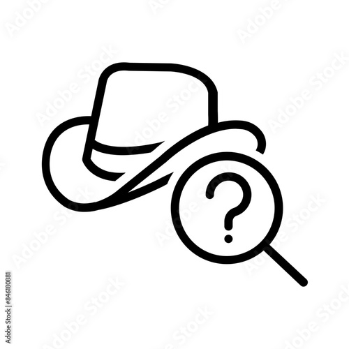 Vector black line icon for Investigator