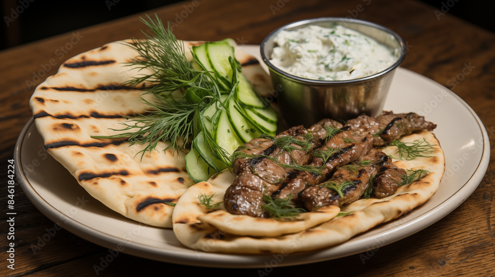 Greek Delights: Sheftalia & Souvlaki with Tzatziki & Pita Greek Delights: Sheftalia & Souvlaki with Tzatziki & Pita