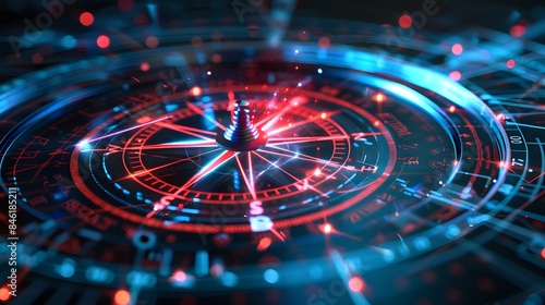 Wallpaper Mural digital compass symbolizing navigation and direction a strategic explorer for companies, focusing on agency creativity, market decisions, and financial strategies Torontodigital.ca