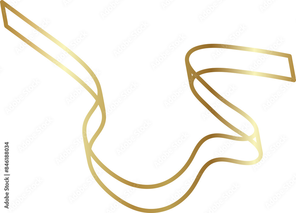 Set of decorative gold ribbon, new year, holiday Set of decorative gold ribbon, new year, holiday