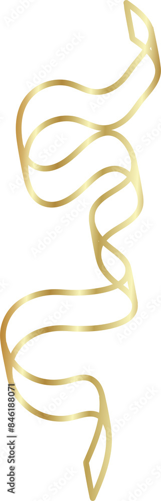 Set of decorative gold ribbon, new year, holiday Set of decorative gold ribbon, new year, holiday