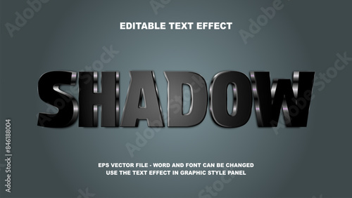 Editable Text Effect Shadow 3D Vector Template