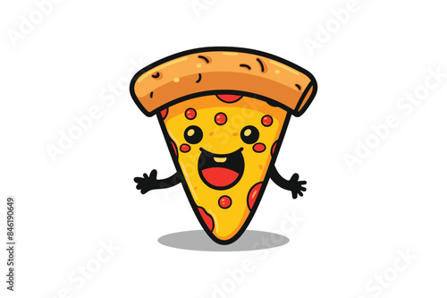  cute pizza character cartoon vector sublimation mascot logo design