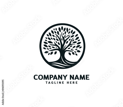Tree logo design. Botanic tree. Tree of life symbol. Abstract tree logo symbol. Vector illustration