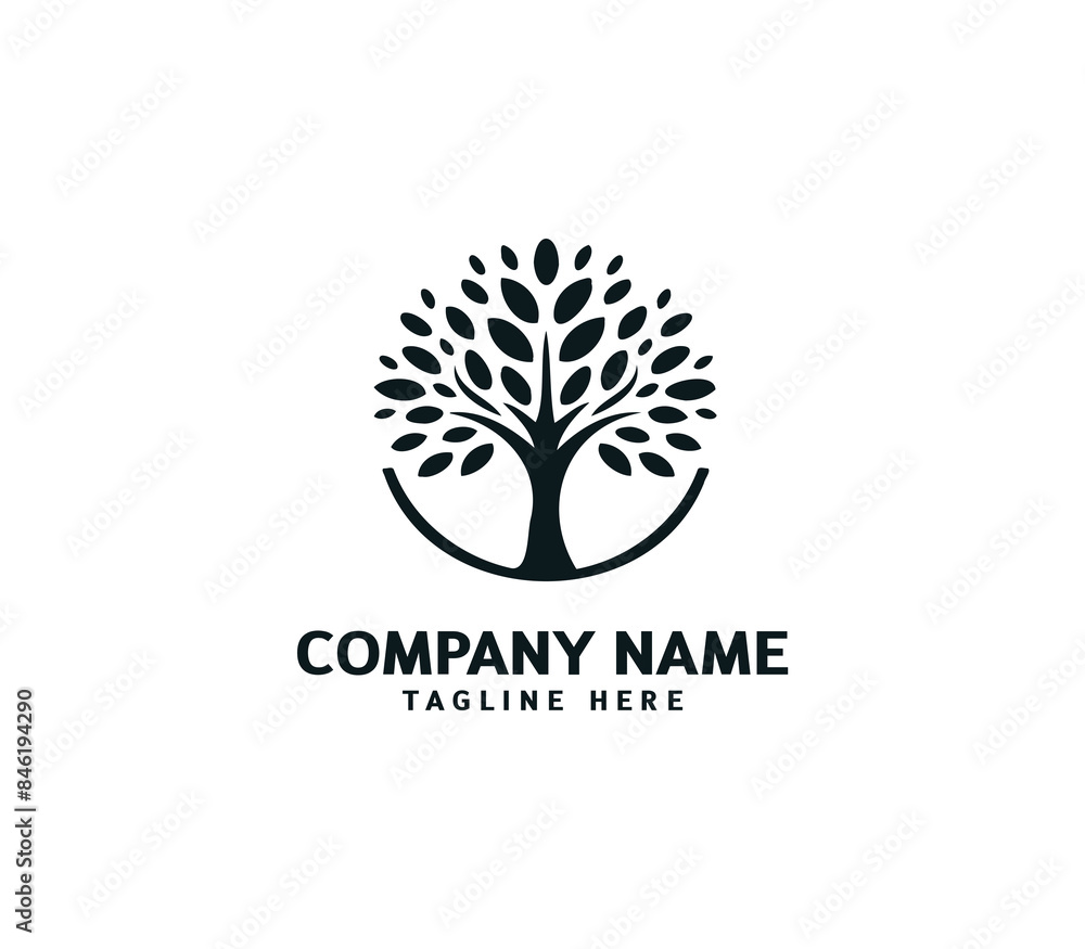 Tree logo design. Botanic tree. Tree of life symbol. Abstract tree logo symbol. Vector illustration Tree logo design. Botanic tree. Tree of life symbol. Abstract tree logo symbol. Vector illustration