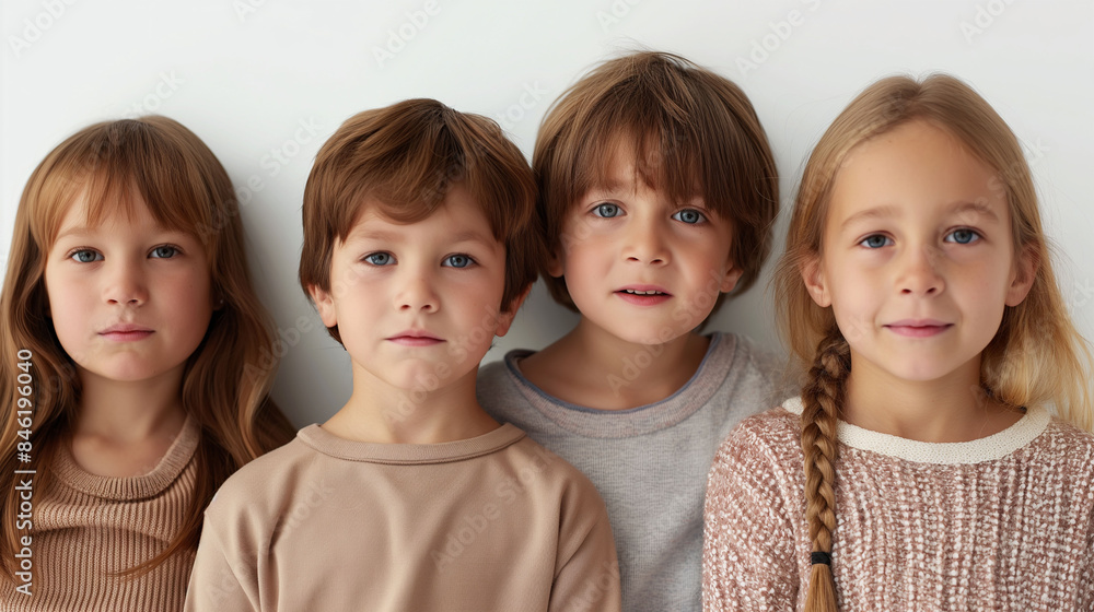 group of children together isolated on a white background group of children together isolated on a white background