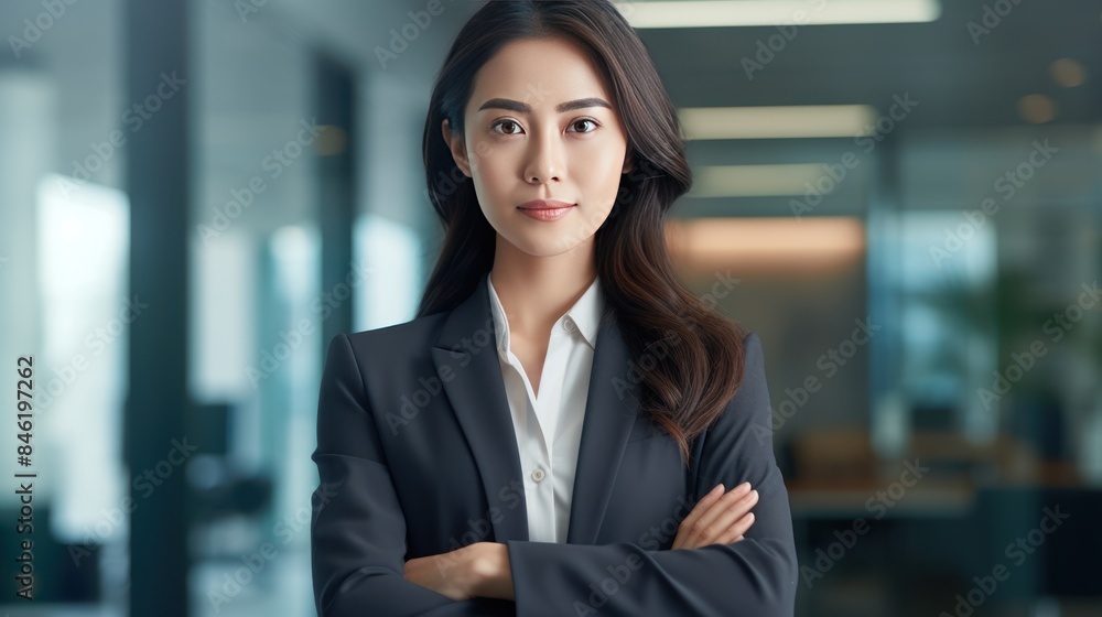 Portrait of a young businesswoman standing in the office, Portrait of a young businesswoman standing in the office,
