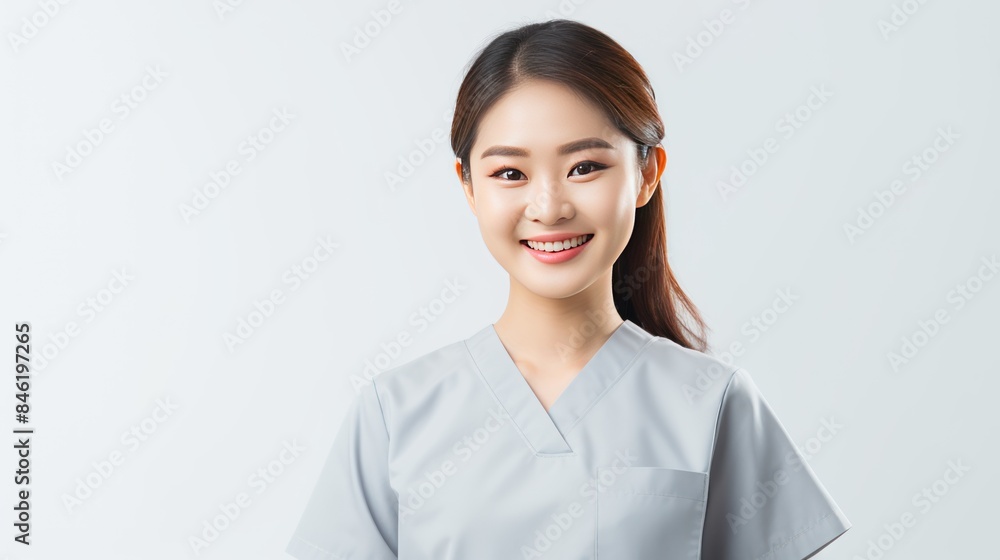 Portrait of a young nursing student standing smiling Portrait of a young nursing student standing smiling