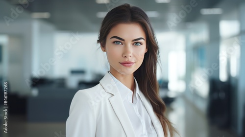 Portrait of a young businesswoman standing in the office, 