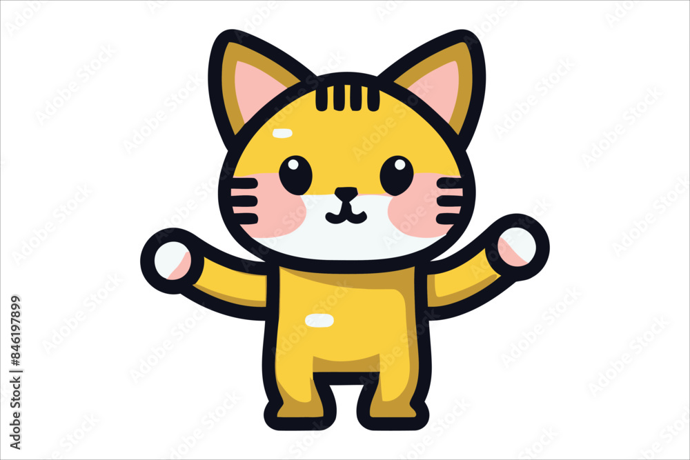 happy cartoon cat vector sublimation mascot logo design happy cartoon cat vector sublimation mascot logo design