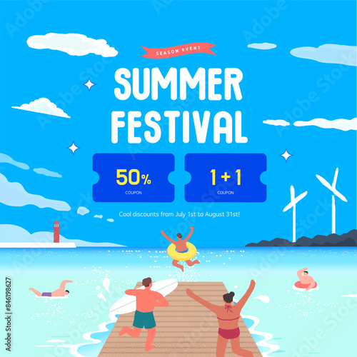 summer holidays vacation illustration. 
