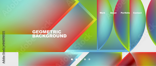 Colorful gradients with abstract geometric shapes. Vector Illustration For Wallpaper, Banner, Background, Card, Book Illustration, landing page