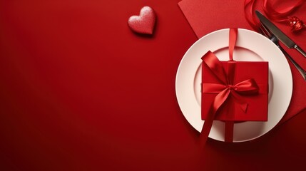 Valentine's day dining table concept. 