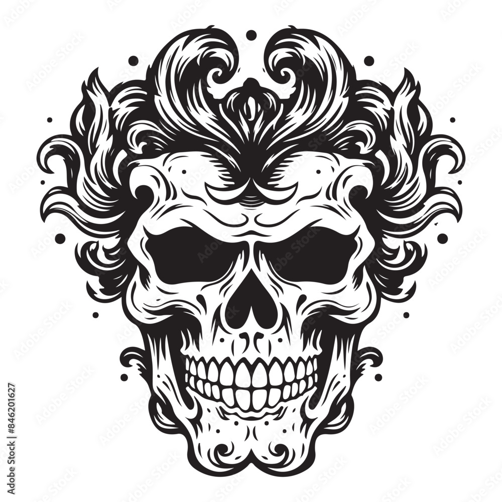 Fototapeta premium Gothic Skull The Macabre Majesty Mascot