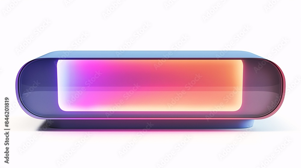 Colorful modern design device with gradient lighting, isolated on white background, showcasing futuristic technology and innovation. Colorful modern design device with gradient lighting, isolated on white background, showcasing futuristic technology and innovation.