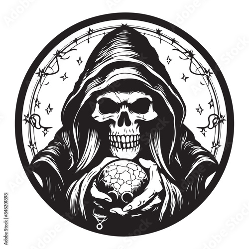 Fantasy Skull Mage The Mystical Conjurer of Spells