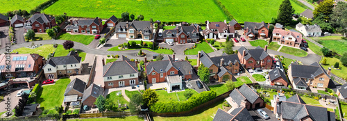 Aerial photo of Residential homes in Broughshane Ballymena Co Antrim Northern Ireland photo