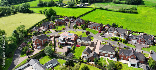 Aerial photo of Residential homes in Broughshane Ballymena Co Antrim Northern Ireland photo