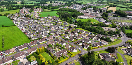 Aerial photo of Residential homes in Broughshane Ballymena Co Antrim Northern Ireland