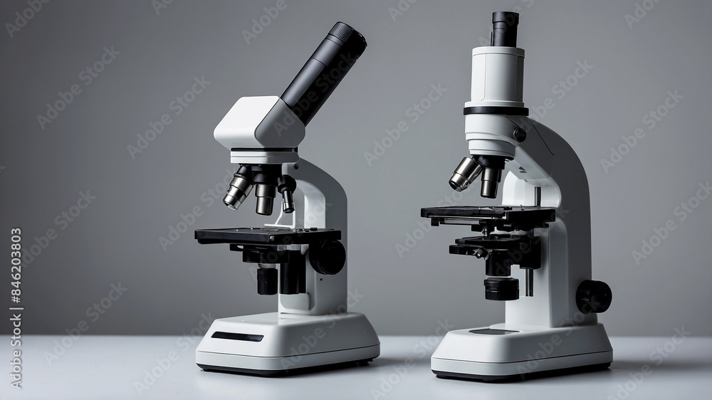 Microscope on a gray Microscope on a gray