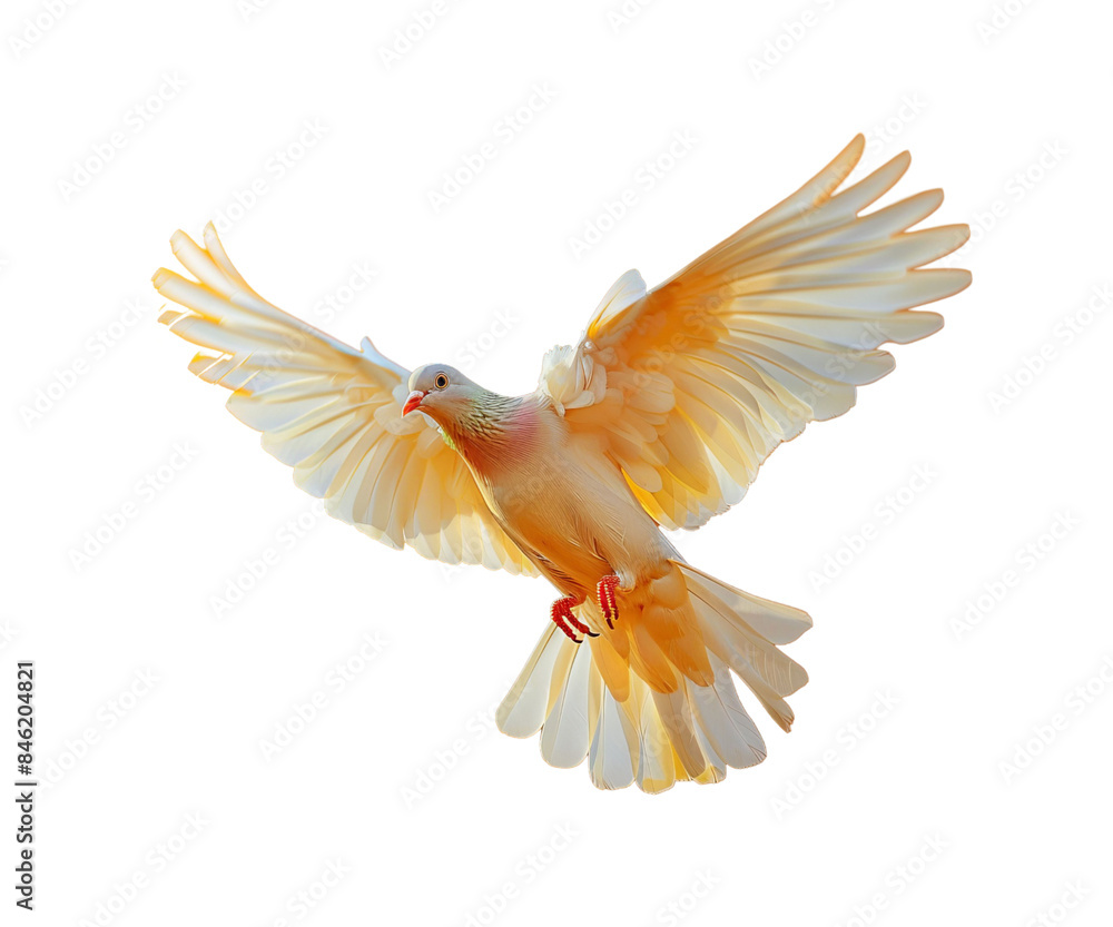 Naklejka premium Golden_pigeon_flying