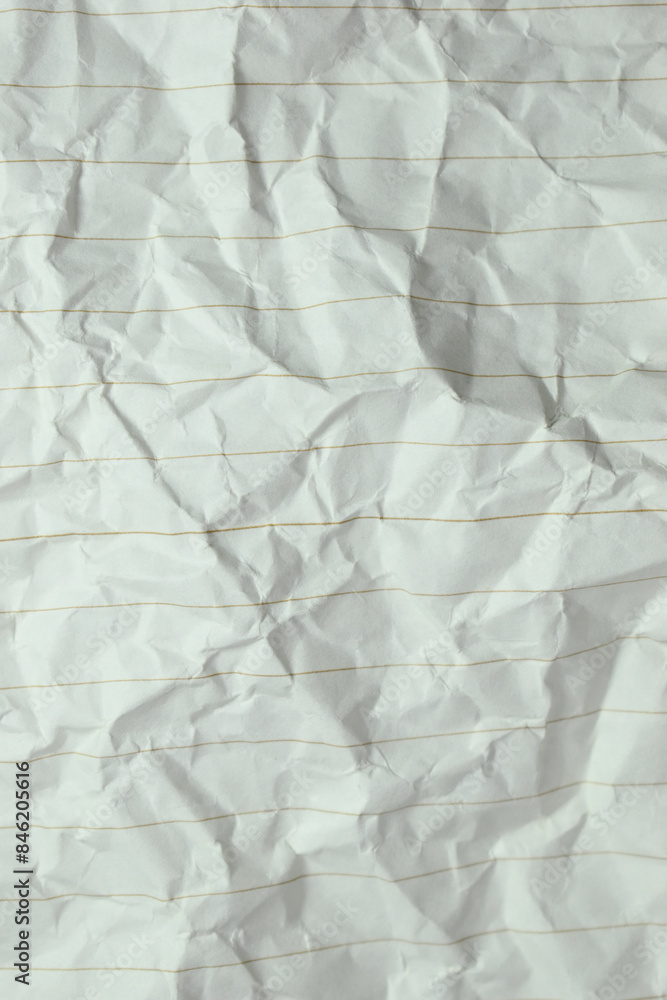 Obraz premium crumpled line paper texture background, blank sheet notebook