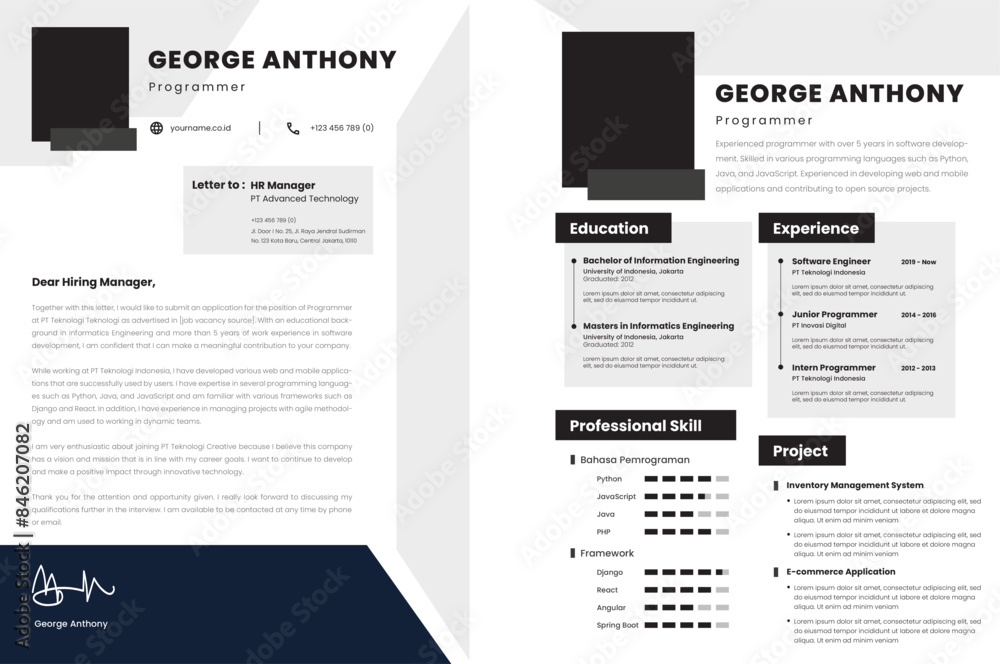 Resume Programmer CV Template Resume Programmer CV Template