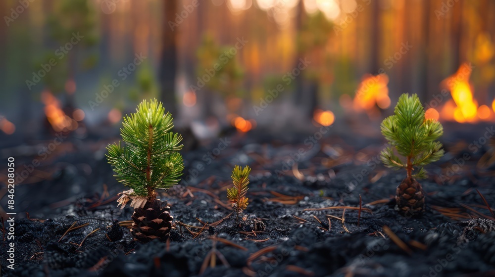 Wildfire Engulfs Young Pine Trees in Fiery Blaze Wildfire Engulfs Young Pine Trees in Fiery Blaze