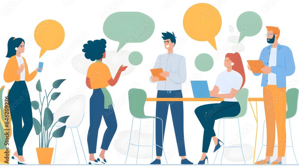 A group of office man and woman in office A group of office man and woman in office