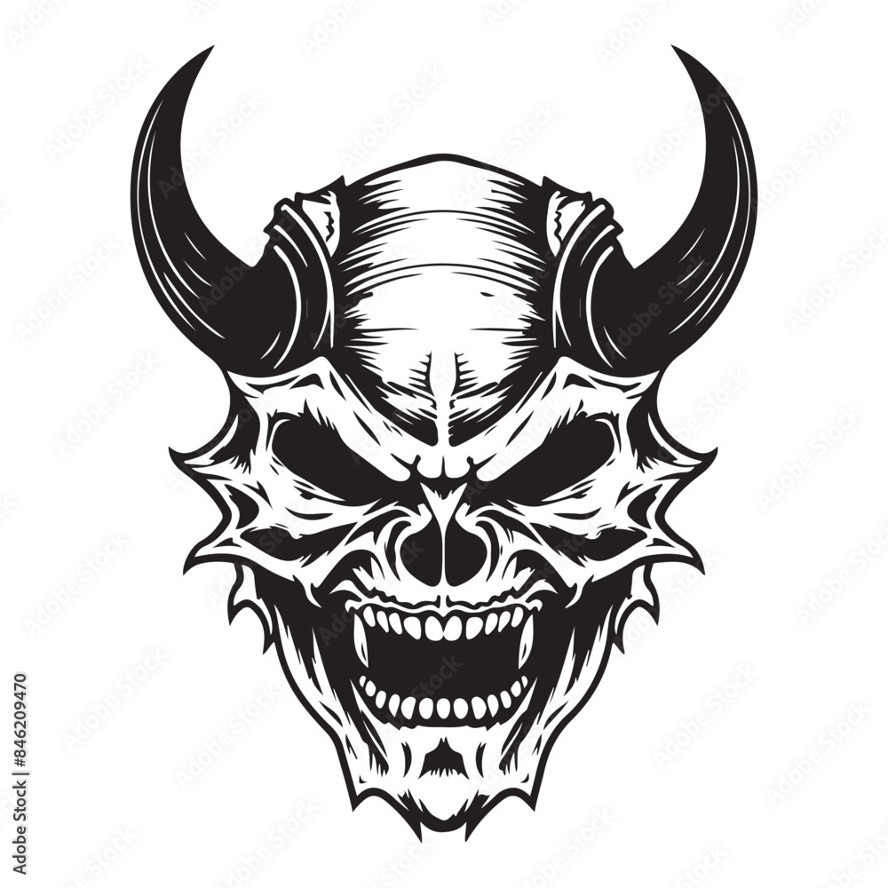 Samurai Demon Skull The Fiery Guardian of the Shadowed Path Samurai Demon Skull The Fiery Guardian of the Shadowed Path