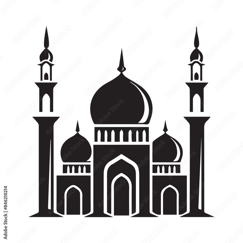 Islamic mosque logo vector icon template Stock Vector on white background