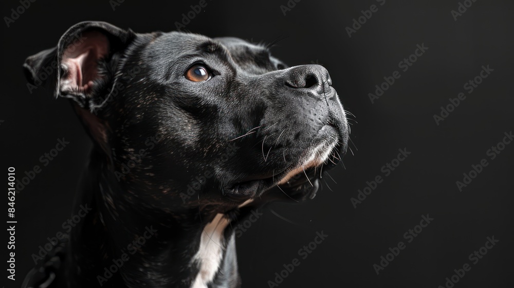 Minimalistic Puppy Portrait with Shadows in Studio - Aesthetic Pet Photography