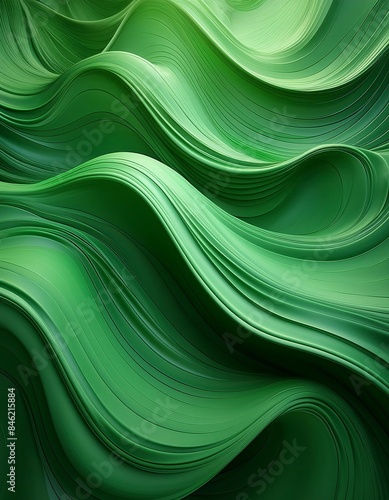 abstract with dynamic green wave pattern. This pattern gives a fresh and pleasant impression