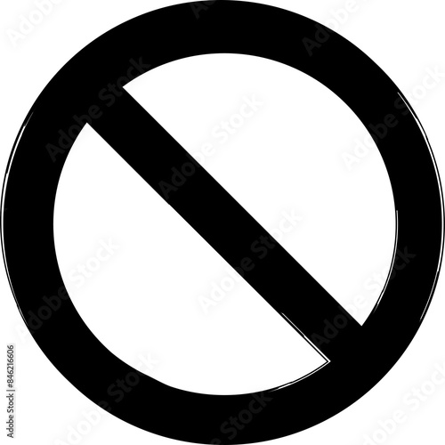 No Sign, black isolated on white background, vector illustration.