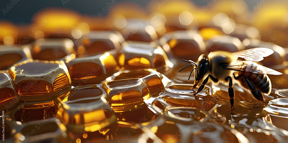 Wasps or Bees are producing honey in the nest Wasps or Bees are producing honey in the nest