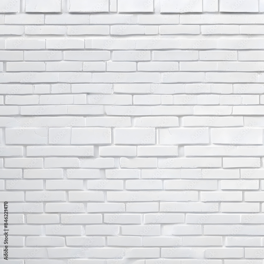 Naklejka premium White Brick Wall with Light Gray Shades Seamless Pattern Surface Texture Background 