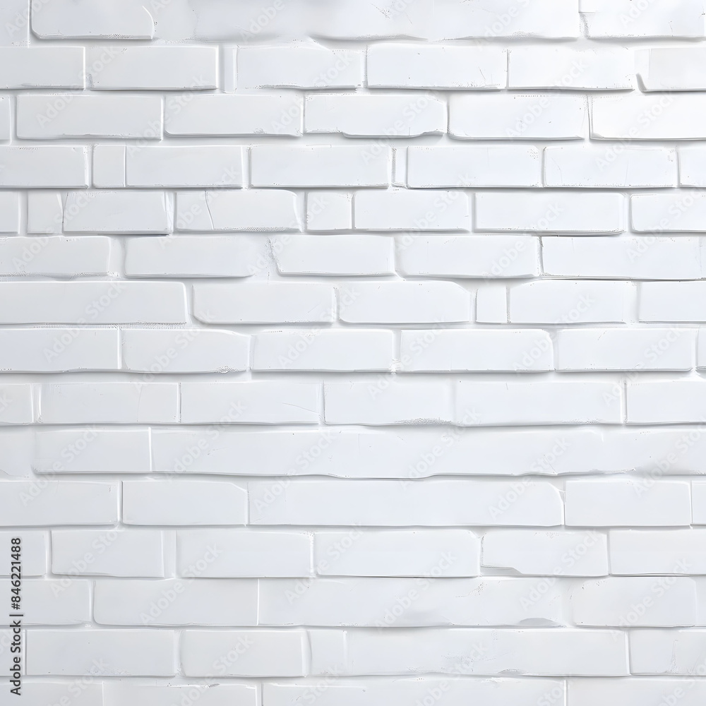 Fototapeta premium White Brick Wall with Light Gray Shades Seamless Pattern Surface Texture Background 
