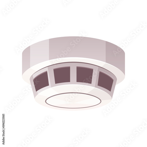 Smoke detector vector isolated on white background.