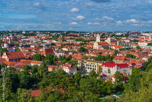 Panoramic view of the old town of Vilnius, Lithuania