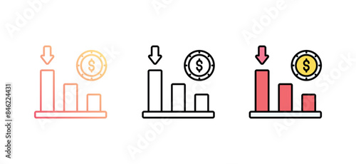 Losses icon design with white background stock illustration