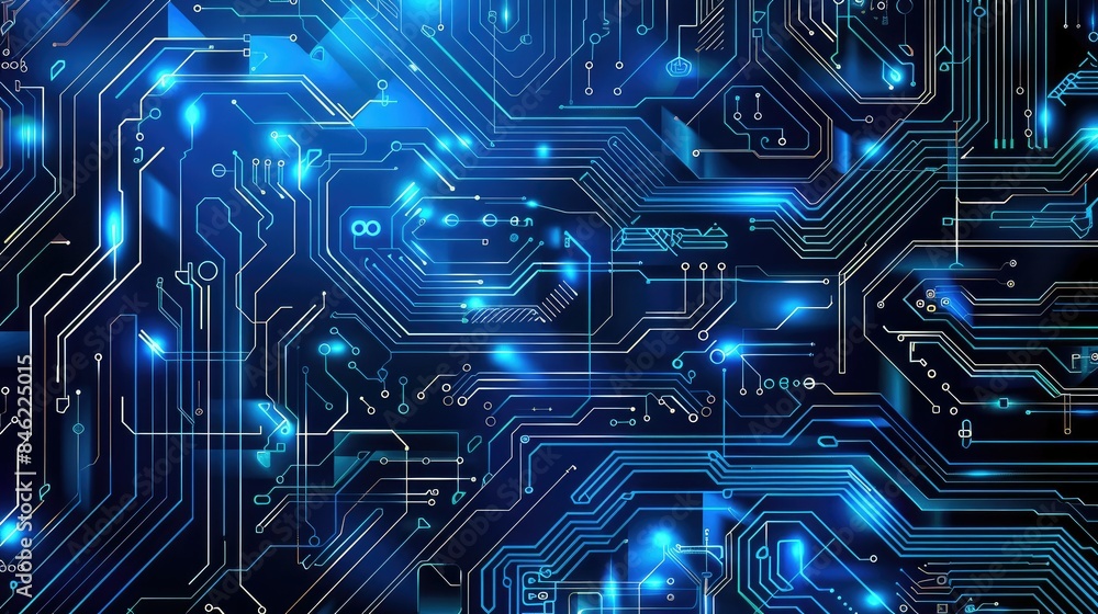 Fototapeta premium Abstract futuristic electronic circuit technology background