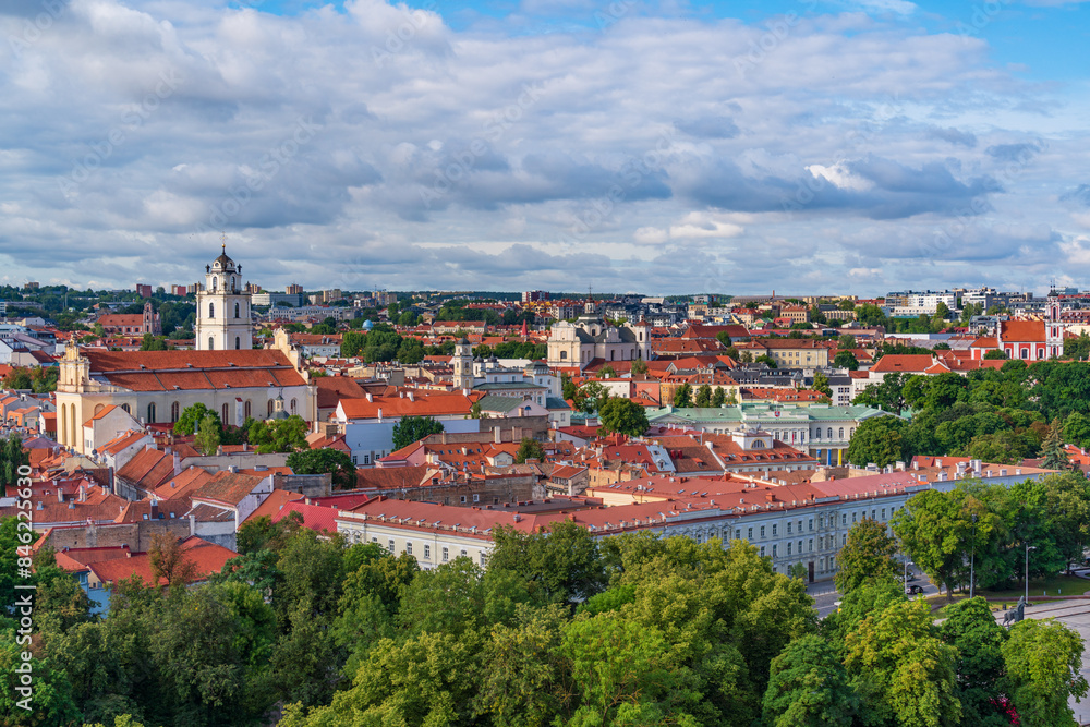 Panoramic view of the old town of Vilnius, Lithuania Panoramic view of the old town of Vilnius, Lithuania