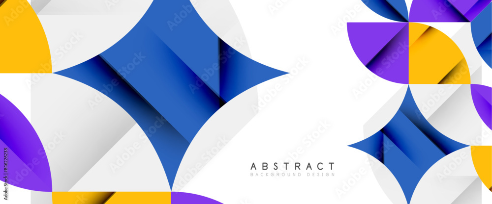 Minimal geometric elements on white. Petals, round triangles, star Minimal geometric elements on white. Petals, round triangles, star