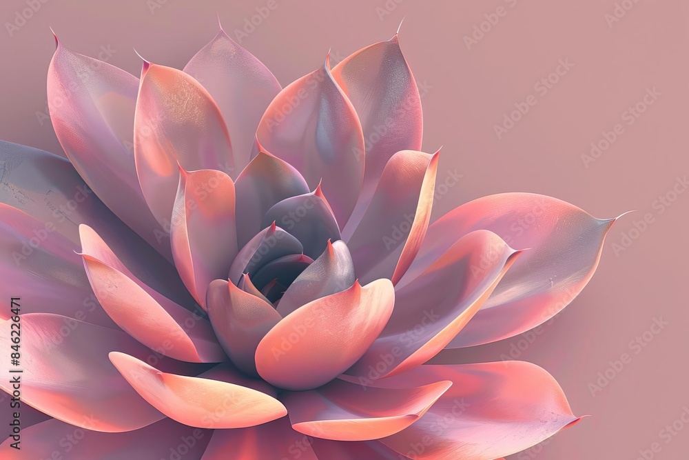 Craft a minimalist yet captivating frontal image of a succulent, concentrating on its geometric shapes and soft color gradients, suitable for a modern art gallery, Craft a minimalist yet captivating frontal image of a succulent, concentrating on its geometric shapes and soft color gradients, suitable for a modern art gallery,